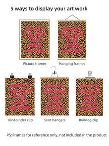 1幅无框“最佳结果是什么？”粉色豹纹励志语录墙画，大学宿舍装饰，卧室/办公室大学礼物 | 房间装饰，墙面装饰画，复古装饰，宿舍必备 - 彩色 - 查看 6