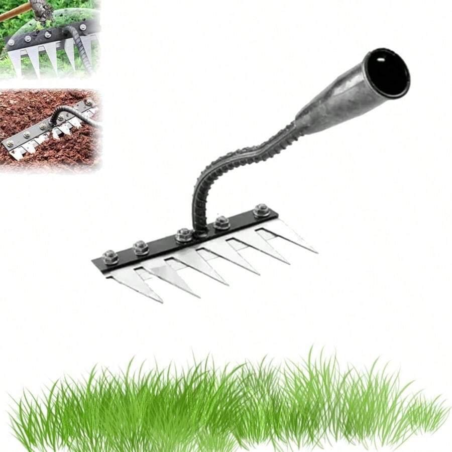 Iron Rake for Gardening and WeedingIronrake The Heavy-Duty Iron Weeding Rake Carbon Steel Garden Weeding Rakes 6ToothGarden Rakes - 6 dientes - Ver 1