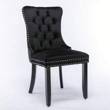 Sillas de comedor - Negro + Terciopelo + Espuma - Ver 4