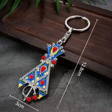 1 pieza Llavero DIY de plata estilo Kabyle, colgante para ropa, accesorio de moda marroquí popular, accesorio para actividades de festival - Multicolor - Ver 4