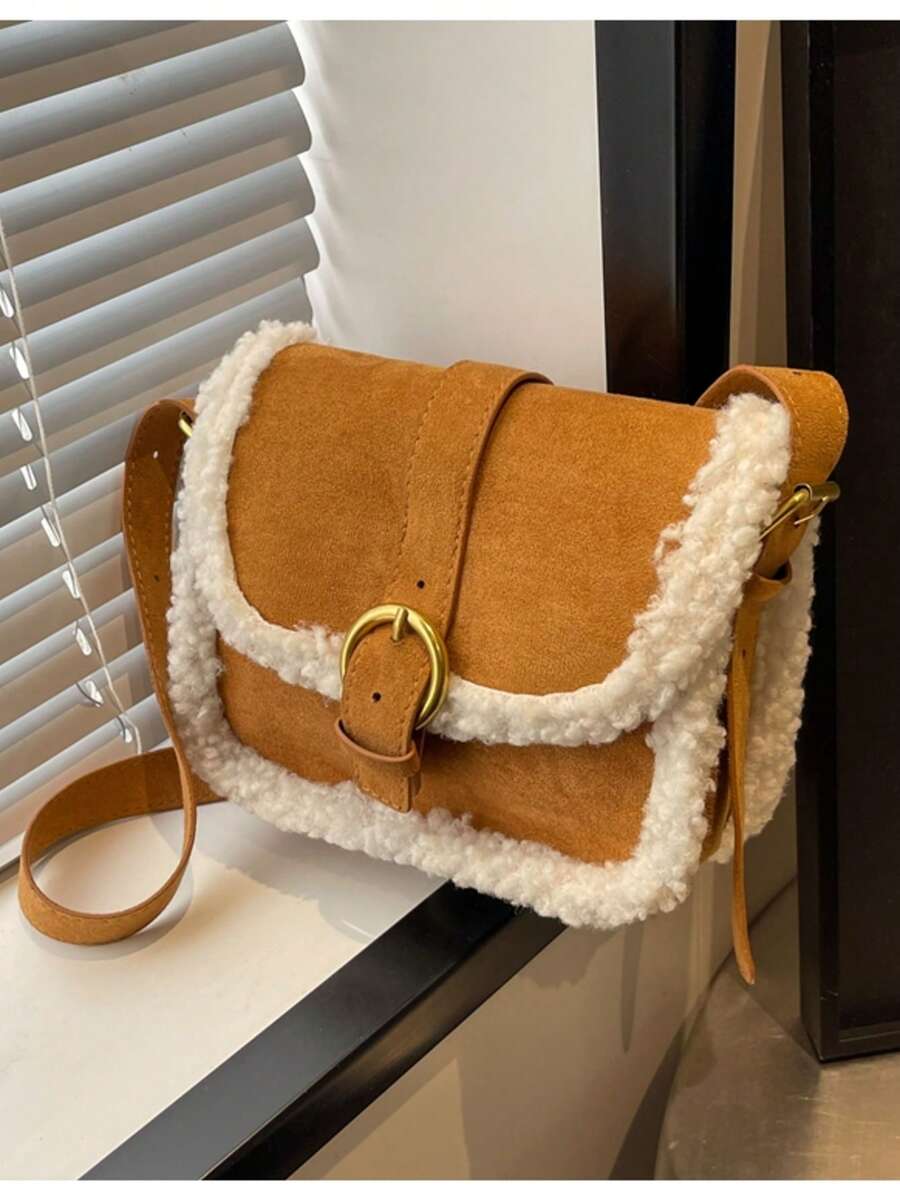 New Style Small And Exclusive Designed Plush Underarm Small Bag For Women Winter Shoulder Crossbody Bag - Brown - View 1