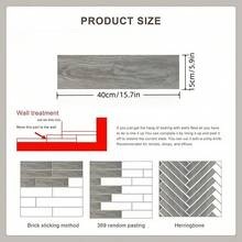 10pcs Peel And Stick Vinyl Floor Tiles, 15.7"X 5.9" Wood Grain Pattern, Waterproof Self-Adhesive Floor Tiles For Kitchen, Living Room, RV, Easy To Cut, Waterproof, Oil-Proof, Thick And Wear-Resistant, Strong Adhesive Backing, DIY, Multiple Colors Available (10PCS=0.6 Sq.M) - Multicolor - View 3