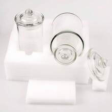 玻璃药剂罐，浴室收纳整理罐，棉签、棉球、海绵、浴盐、发圈 - 三件套，价格实惠，情人节礼物，廉价商品，旅行用品，旅行必备，房间装饰，情人节礼物，便宜货，房间，1美元商品，度假必备，女士礼物，卧室，情人节，99美分 - 無色 - 查看 7