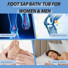 AWYYFoot Soaking Bath Basin Soaking Tub Large Basin Feet Pedicure Foot Massager Ideal For Relaxation And Stress Relief - Perfect For Home And Spa Use Blue - Blue - View 4