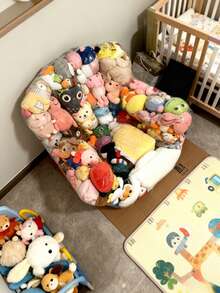 Large Capacity DIY Doll Storage Sofa - Transparent Plastic Storage, Space-Saving Multifunctional Stool, Suitable For Nursery Doll Storage And Decoration, Durable, Can Be Used For Home Decor And Doll Storage, Transparent Design, Sturdy Structure (Plush Toys Not Included) - Transparent - View 6