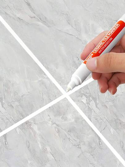 1/2 Pcs Tile Grout Pen, Suitable For Coloring And Repairing Cracks On Kitchen/Bathroom Wall And Floor Tiles, Waterproof And Mildew Proof