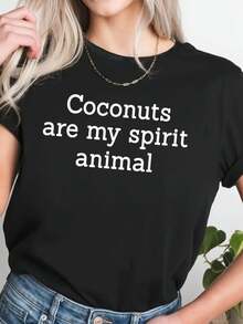 Funny Coconut Lover Quote Summer Coconuts T-Shirt - Black - View 1