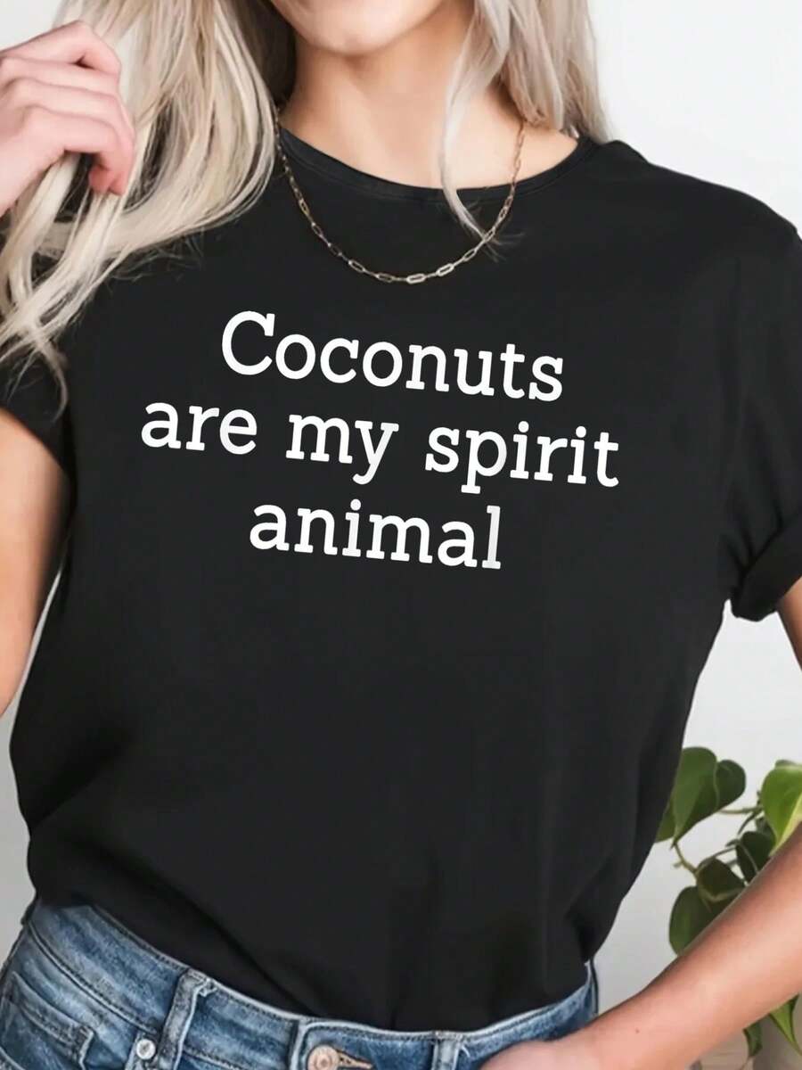 Funny Coconut Lover Quote Summer Coconuts T-Shirt - Black - View 1