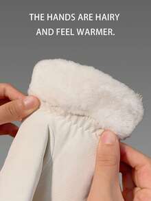 Rabbit Ear Decor Ski Gloves, Thick Warm Touchscreen Winter Ski Gloves, Suitable For Winter Sports Such As Skiing, Cycling, Hiking, Trekking - Multicolor - View 6