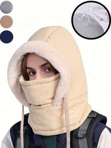 1Pc Waterproof Balaclava Ski 3-In-1 Mask Cute Little Devil Woolen Beanie - Winter Fleece Warm Face Cover For Men & Women, Windproof Breathable Cold Weather Gear, Thermal Hood Mask,Christmas Personalised Gifts For Women,Funny Gifts For Men Women - Multicolor - View 6