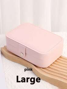 1pc Double Layer Jewelry Box, Large Capacity Jewelry Storage Box, Jewelry Display Tray, Necklace, Earrings, Jewelry & Accessories Organizer Box, White Simple Compartment Jewelry Display Stand With Dust-Proof And Anti-Oxidation Function, Compact Portable Jewelry Box, Travel Jewelry Storage Bag, Small Ring Earring Jewelry Box, Suitable For Earrings, Necklaces, Rings, Portable, Spacious, With Buckle, Lipstick, Watch, Gift For Women, Girls, Girlfriend, Christmas, Halloween, New Year