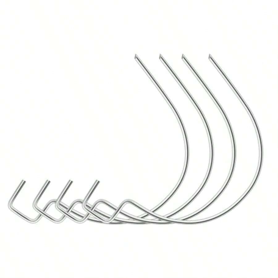 50 Pieces Stainless Steel Picture Hanging Hooks PinCute Drywall Picture Hangers Heavy Duty Wall Hanging Hooks Holds Up to 100 lbs Hang Art Clock Shelves or Planters - plateado - Ver 1