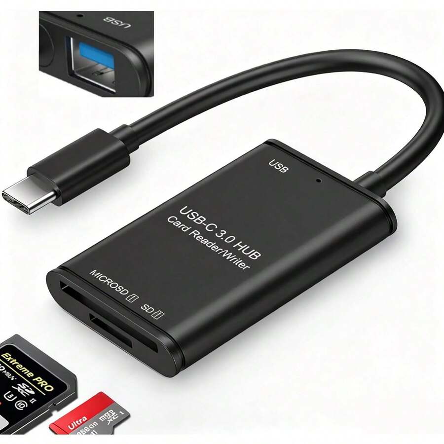 mornwell 3 en 1 Lector de Tarjetas,Adaptador//TF/USB 3.0 a OTG Tipo C,Card Reader Compatible con SDXC/SDHC//////Pro 2022/2020/16// - 1 - Ver 1