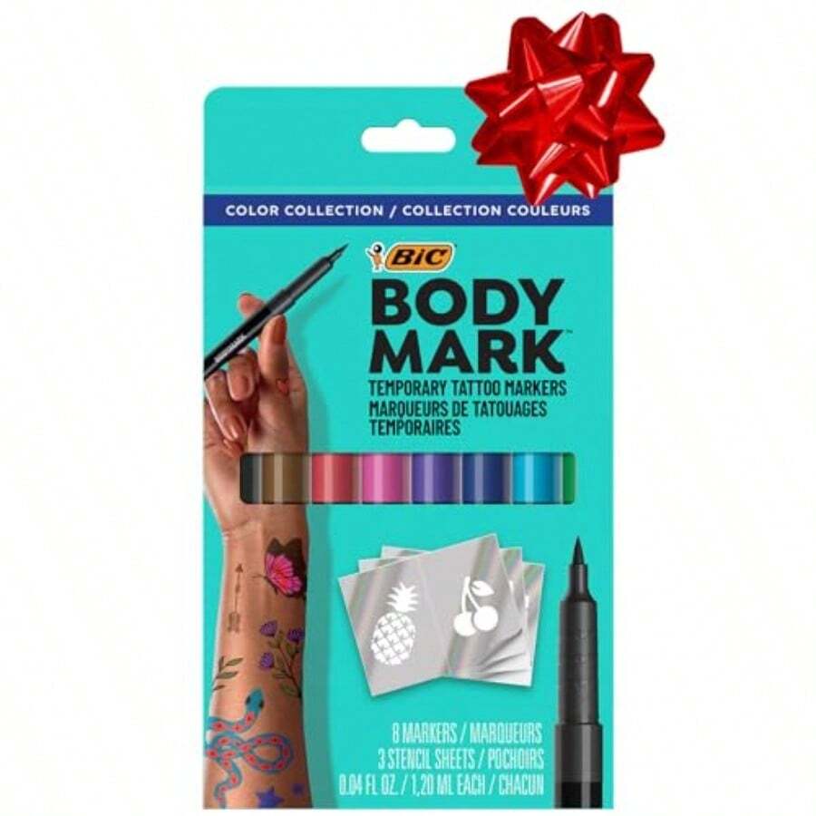 XAPY BIC BodyMark Temporary Tattoo Marker With Cosmetic Ty And Skin Safety 8-Count In Assed Colors - màu nâu - Xem 1