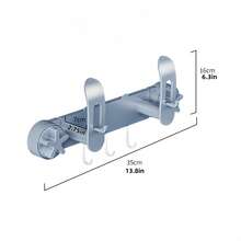 2 Styles 7-Hook Kitchen Storage Rack - Drill-Free Adhesive & Suction Cup Wall-Mounted Organizer White/Gray ABS Waterproof Holder For Pot Lids/Towels/Chopping Boards Kitchen Items Kitchen Accessories Kitchen Tools - Multicolor - View 9