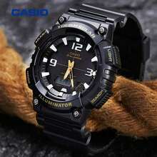 Casio 卡西欧 G-Shock 太阳能数字指针双显手表，52.2毫米黑色表盘，树脂表带，100米防水，太阳能石英机芯，双显，防震 AQ-S810W-1BVDF - 均碼 - 查看 8