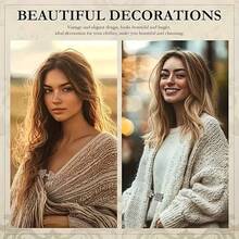 3 件套女士优雅复古毛衣夹套装 - 银色金属胸针，配有开衫和连衣裙扣、围巾扣、披肩别针和领夹，适用于连衣裙和针织配饰