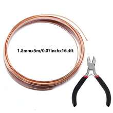 1套用于珠宝制作的铜线，0.6-2毫米铜线卷 - 易于切割和存放的软金属，适用于珠宝制作，附赠钳子 - 彩色 - 查看 20
