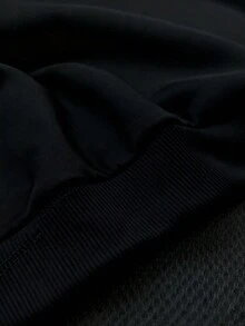 1 件青少年女孩保暖连帽运动衫，适合年轻学生的保暖休闲套头衫，适合秋冬季、Y2K/街头服饰/度假/时尚//学院风 - 黑色 - 查看 4