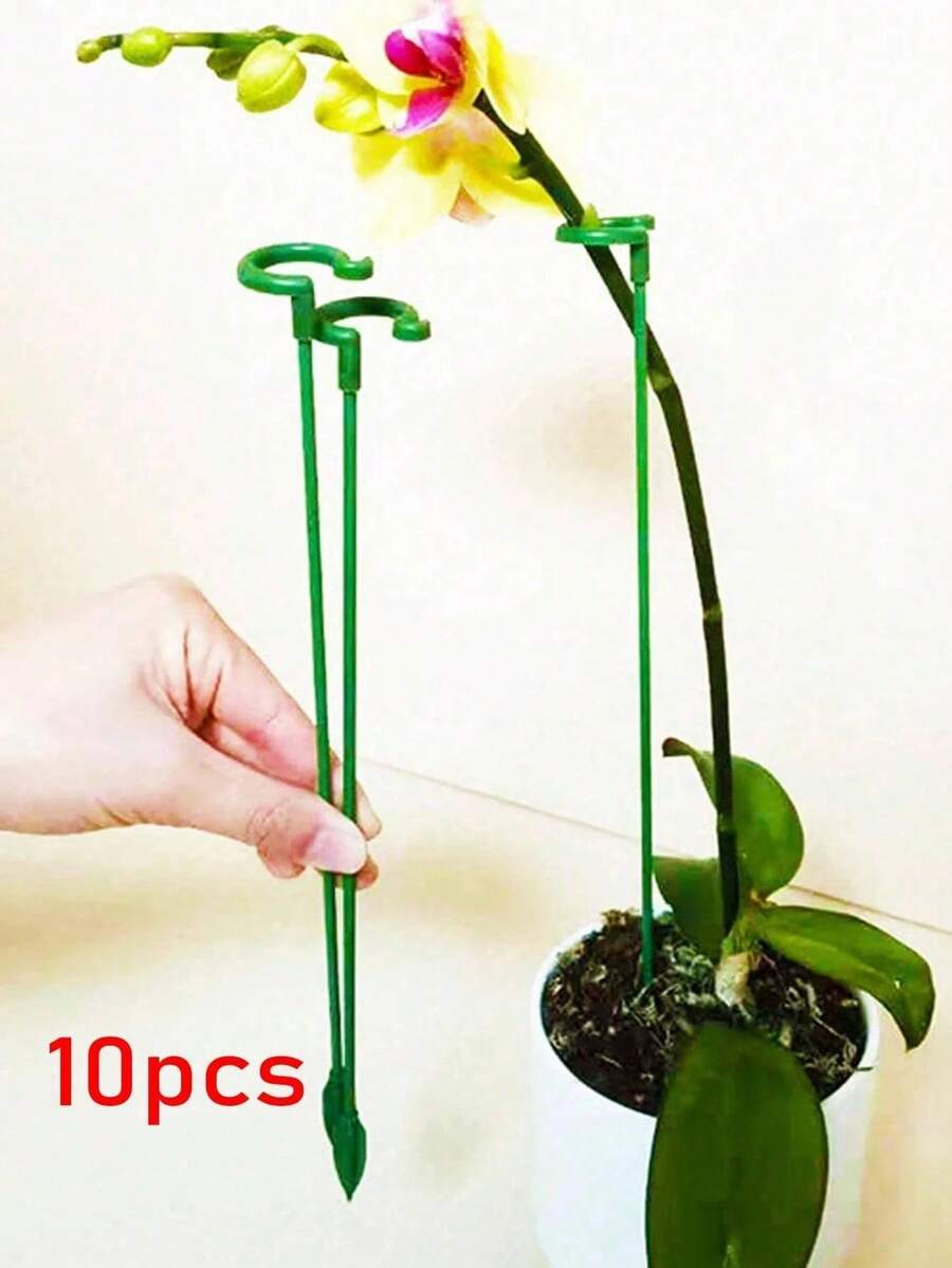 10个植物支撑架，花盆支架，不规则支撑杆，适用于植物、园艺、盆栽植物、兰花、兰花支撑杆、花盆花卉保护架固定 - 彩色 - 查看 1