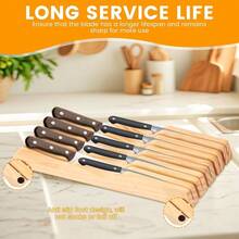 Bloque de cuchillos inserto organizador de cajones de cuchillos grande soporte versátil para herramientas de corte de carne de madera soporte para cuchillos con capacidad para hasta 5Knife Holders - con5soportesdecortador - Ver 6