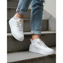 Ramarim Women's Casual Platform Sneakers With Metallic Eyelets For Comfort - trắng - Xem 3