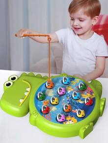 Cartoon Fishing Game Toy Without Battery, Seal/Dinosaur/Cat Design, Suitable For 2-Player Game. Suitable For 3-6 Years Old Boys And Girls.