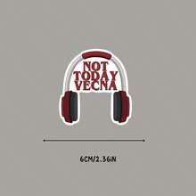 “今天不行”乙烯基贴纸 - 有趣的龙与地下城主题贴纸，耳机和泪滴图案设计，哑光表面，不对称形状，自粘式，适用于汽车、卡车、SUV、笔记本电脑、水杯、船只、墙壁、汽车贴花、车辆贴纸 - 彩色 - 查看 7