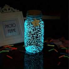 3000颗夜光石，水族箱底砂，发光石，水族箱装饰石，花园花盆景观装饰（3-5毫米，天蓝色） - 彩色 - 查看 2