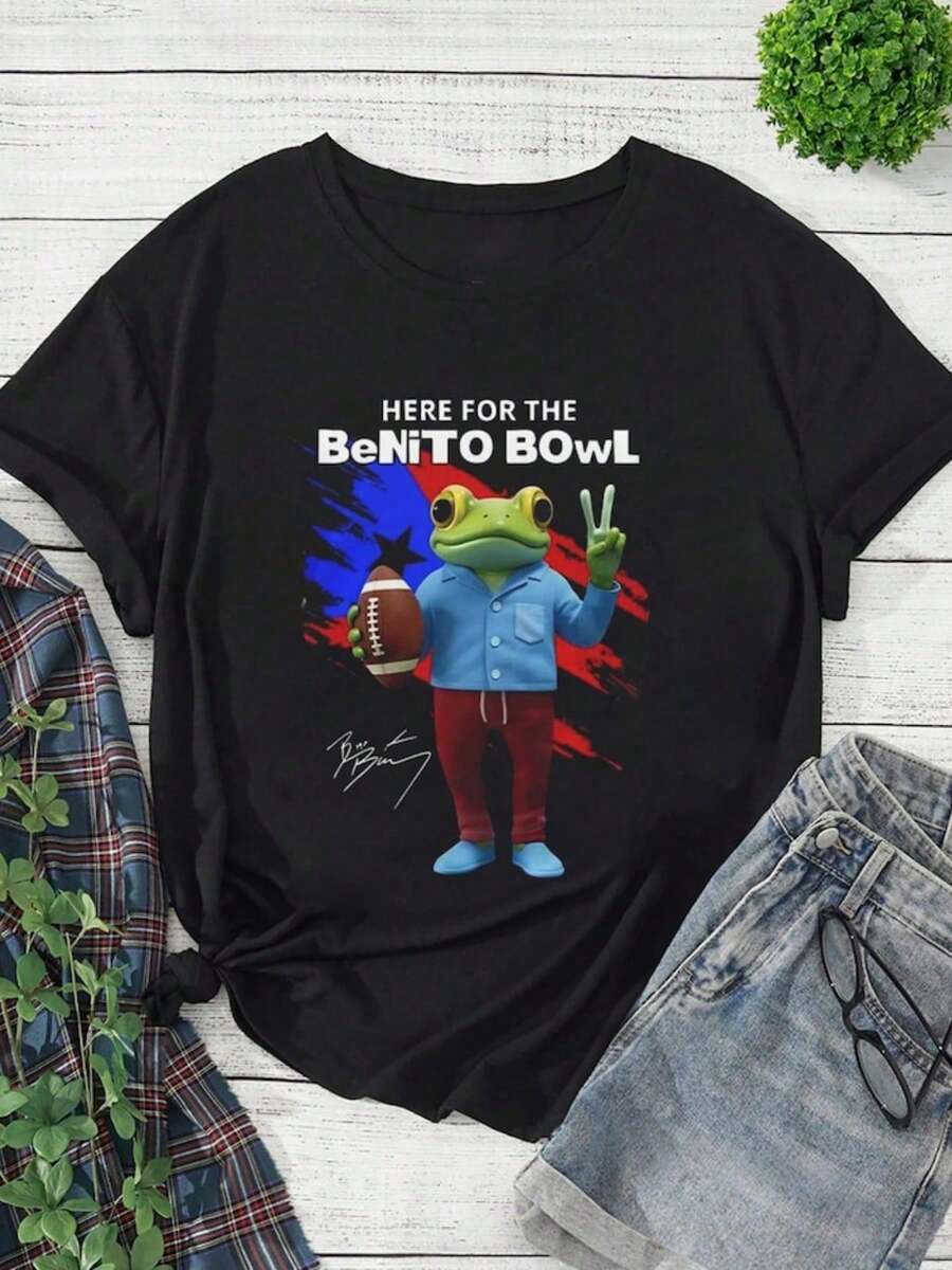 2026 Puerto Rico Football Show Shirt Benito Bowl Shirt Puerto Rican Football Tee Benito - 黑色 - 查看 1