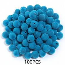 Gói 100 hạt 8mm kết cấu nhung nhiều màu, hạt trang sức màu đỏ tía cổ điển tự làm cho vòng tay, vòng cổ, hoa tai, đồ trang trí cây thông Noel, đồ thủ công, mặt dây chuyền, phụ kiện - Da lộn tròn - Xem 20