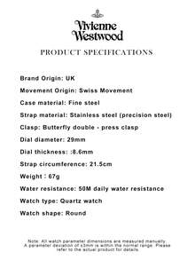 Vivienne Westwood 小巧的坎伯韦尔手表，适合作为情人节礼物 - 銀色 - 查看 4