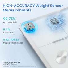 Etekcity Báscula inteligente para peso corporal, precisa hasta 0.02 kg, máquina de pesaje digital de baño para agua grasa muscular IMC para personas, monitores electrónicos de composición corporal Bluetooth, 400 libras(Actualizado Blanco) - Multicolor - Ver 3