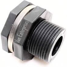 3/4 Inch PRO Series Bulkhead Socket Ends Rain Barrels, Aquariums, Aquaponics, Tanks - 0.5 Inch - View 2