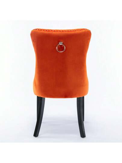 Moderne Dining Chairs, High End Tufted Solid Wood, Contemporary Fluwelen Upholstered Piece Studded Wooden Legs, Orange, Blue. view 8