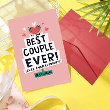 1pc Romantic Valentine's Day Greeting Card - "Best Couple Ever" Design, Love Theme Paper Card For Husband, Wife, Parents, Anniversary, Small Business Thank You, Birthday Gift, Romantic Greeting Card| Style Card| Vibrant Envelope - Multicolor - View 6