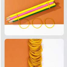 100/300/500pcs Yellow Elastic Rubber Bands, High Elasticity, Durable, Disposable Rubber Rings, Office Binding Straps, Latex Rings, Rubber Diameter: 1.26inch, Width: 0.0591inch - Yellow - View 4