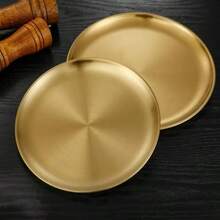 1 pieza de bandeja decorativa dorada de alta calidad, una solución de almacenamiento premium, duradera y lujosa de acero inoxidable adecuada para almacenar cosméticos, joyas, perfumes, velas, regalos festivos, decoraciones navideñas, arreglos de Acción de Gracias, celebraciones de Año Nuevo, sorpresas del Día de San Valentín, bandejas de baño de acero inoxidable, bandejas de exhibición de cosméticos y joyas, bandejas de perfume y bandejas de velas de aceites esenciales. - Dorado - Ver 9