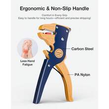 TTJM VCELINK Wire Stripper And Cutter Professional Quick Strip Automatic Wire Stripper 2 In 1 Adjustable Electrical Cable Wire Stripping ToolandEagle Nose Self-Adjusting Wire Pliers 7-Inch - YellowBlue - 查看 6