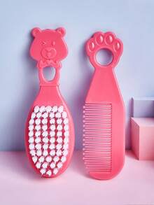 2pcs Baby Hair Brush Set, Newborn Infant Head Care Brush & Massage Brush Set - Multicolor - View 19