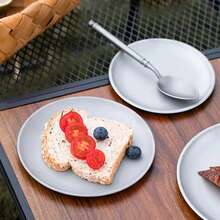 Plato de purificación de titanio, bandeja de cubiertos para exteriores, plato de ensalada de frutas, plato de picnic al aire libre, bandeja apilable para camping, suministros de camping - 14 centímetros - Ver 9