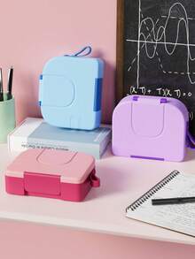 Meoky Bento Lunch Box With 9oz Soup Thermo, Leakproof Lunch Food Containers With 3 Compartment, Thermo Insulated Hot Food Jar For School, Office, Travel, And Picnics - 粉色 - 查看 6