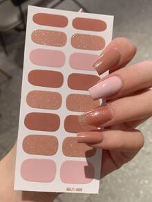 Bộ 2 miếng dán móng tay chống thấm nước, phủ kín toàn bộ móng, nhiều kiểu dáng khác nhau, màu trơn phối màu, thích hợp cho phụ nữ sử dụng hàng ngày. - Nhiều màu - Xem 15