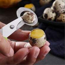 4件套不锈钢鹌鹑蛋工具套装 - 包括剪刀、鹌鹑蛋切片器、开瓶器、饼干模具，适用于家庭厨房，可用于剪鹌鹑蛋、鸽子蛋，是家用厨房的理想蛋壳分离器，也是餐厅鸟蛋的理想取蛋工具。 - 彩色 - 查看 3