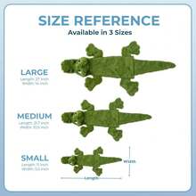 Best Pet Supplies 2-In-1 Stuffless Squeaky Dog Toys With Soft, Durable Fabric For Small, Medium, And Large Pets, No Stuffing For Indoor Play, Holds A Plastic Bottle - Alligator, Large,Large,Green/Alligator - 綠色/鱷魚皮 - 查看 6