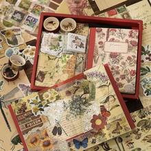 Scrapbooking Supplies Kit, Vintage Botanical Aesthetic Scrapbook Kit Bullet Junk Journal, Stationery, A6 Grid Notebook, Flower Journaling Supplies, Birthday Teen Women - Flower - 查看 6