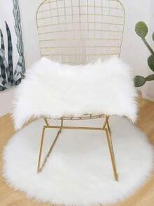1件北欧风白色蓬松椅垫，柔软保暖，适合冬季使用，也适用于圣诞节、感恩节和新年装饰，柔软亲肤，可用作客厅、卧室、浴室或厨房的家居装饰地垫，卧室地毯，装饰地毯，小地毯，地毯，家居装饰，客厅地毯