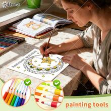 GDTME 1pc Children's Drawing Book Ramadan Mubarak: Bold-Easy Patterns Coloring Book For Adults Cute Drawing Book Perfect Gift For Ramadan, Christmas Party, Halloween And Birthday-Ramadan Mubarak Scene Coloring For Stress Relief: Suitable For Friends Who Love Coloring And Back To School(Cozy Space Coloring) - Ramadan - View 7