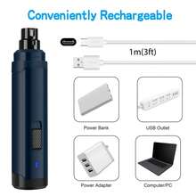 升级版狗狗指甲磨甲器 - 专业双速电动充电式宠物指甲修剪器，无痛修剪和柔顺爪子，适用于小型、中型、大型犬猫