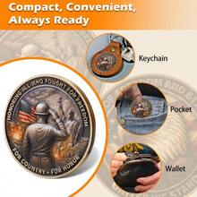 HAWTSaluting Soldier And Liberty Eagle Veterans Challenge Coin Honoring All Who Served Memorial Medallion Tribute Token For Service And Sacrifice Commemorative Military Keepsake Gift For Men And Women - 1Pcs - View 5